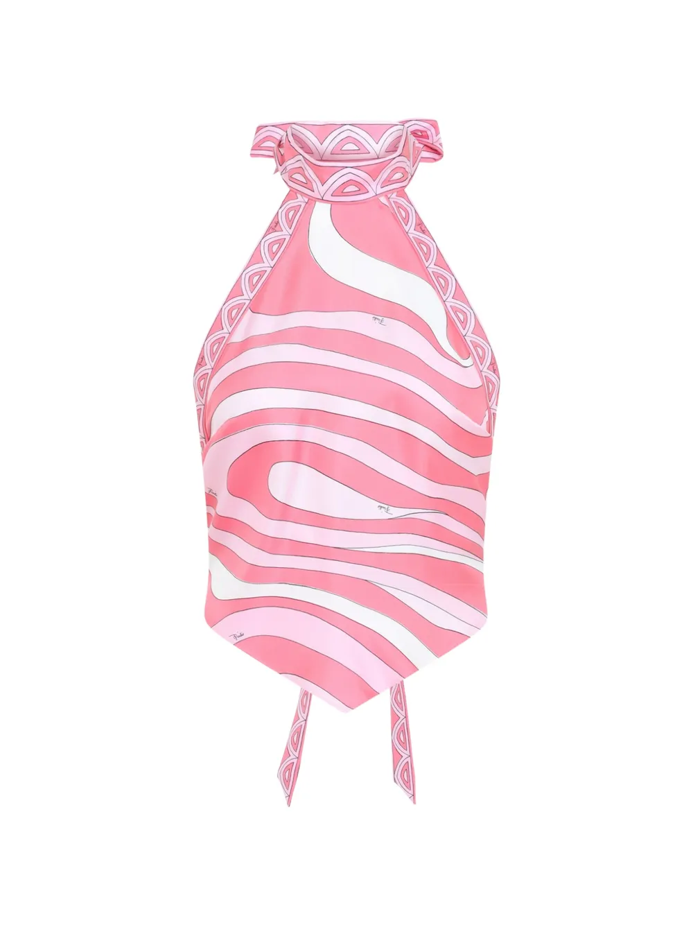 PUCCI Marmo-print silk blouse Roze