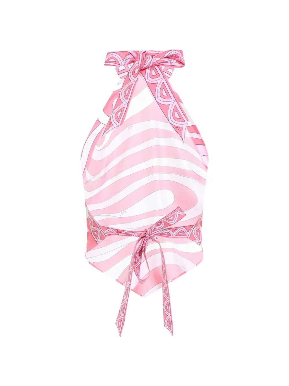 PUCCI Marmo-print silk blouse Roze