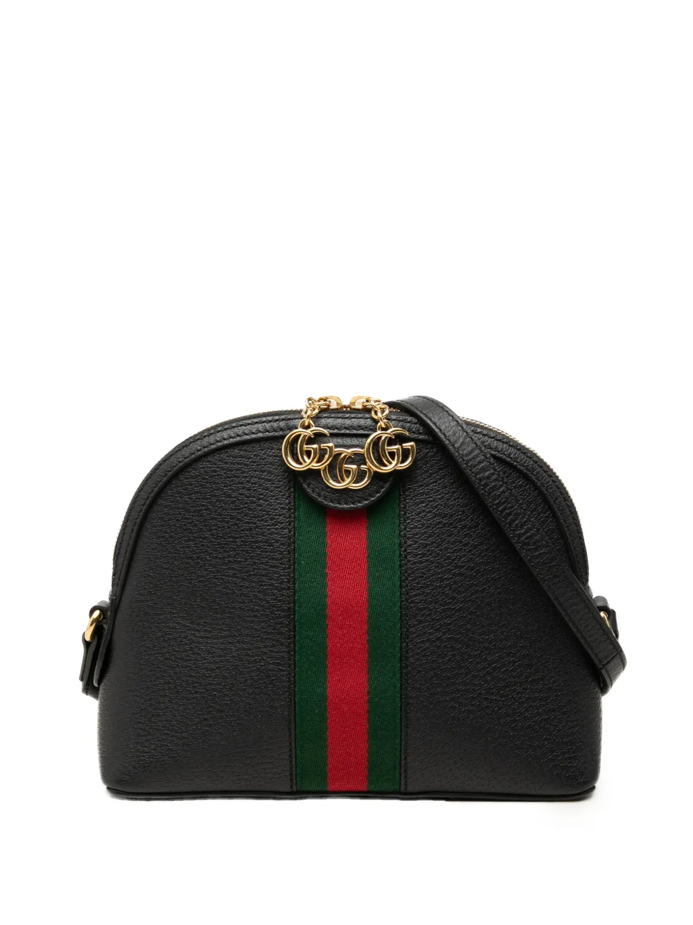 Gucci Pre-Owned 2016-2026 Small Calfskin Web Ophidia Dome crossbody bag - Schwarz