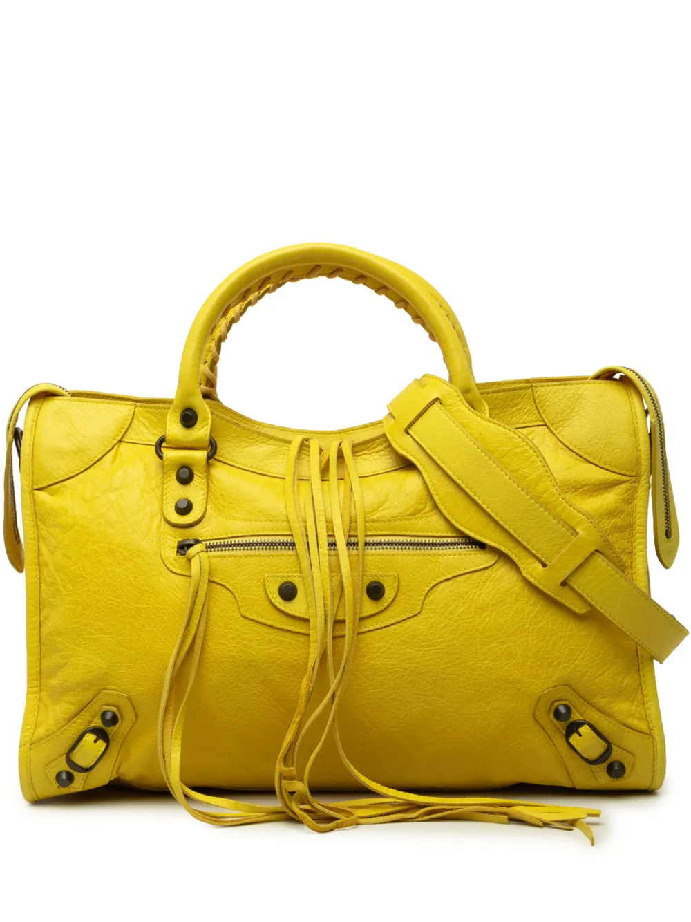 Balenciaga Pre-Owned 2000-2010 Lambskin Motocross Classic City satchel - Gelb