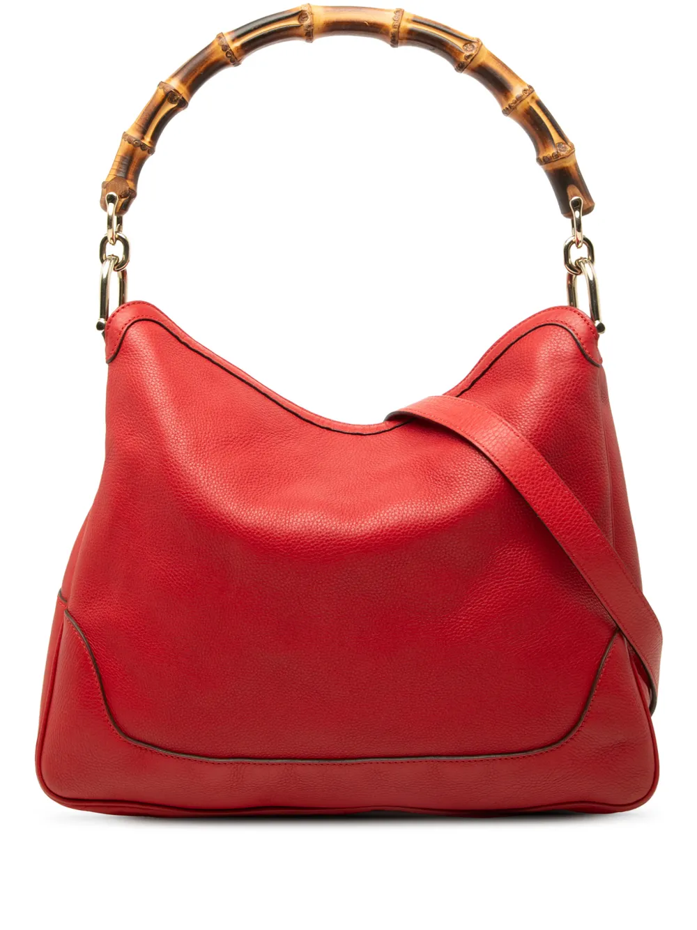 Gucci Pre-Owned 2000-2015 Calfskin Bamboo Diana satchel - Rosso