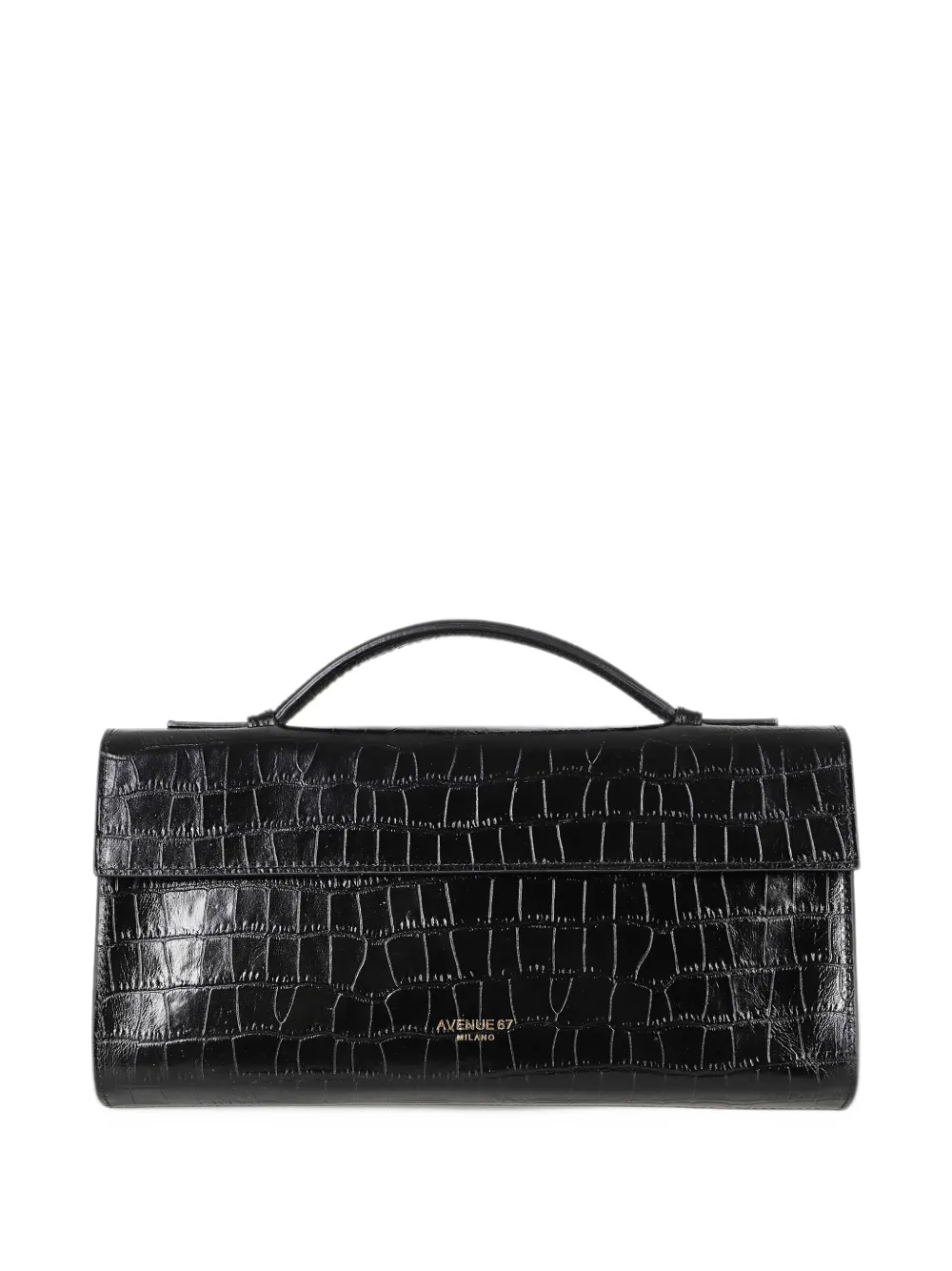 avenue 67 Paloma croc-effect leather cross body bag - Nero