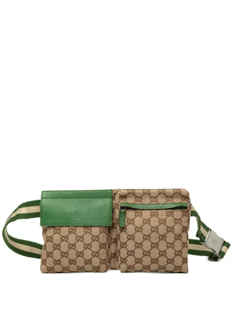 Gucci Pre-Owned 2000-2015 GG Canvas Web Double Pocket belt bag