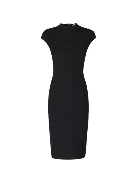 Hervé Léger chevron-knit cap-sleeve midi dress