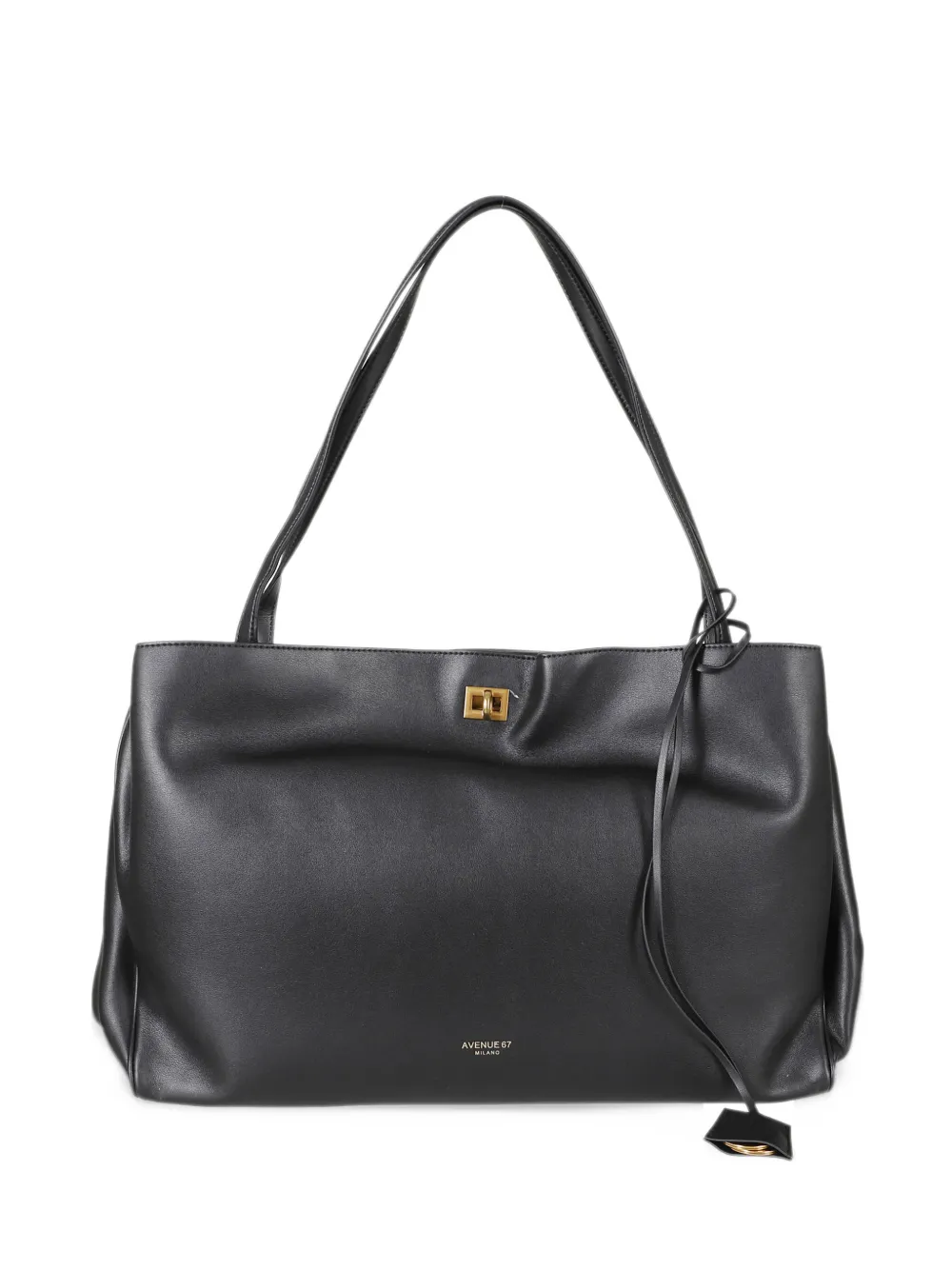 avenue 67 Aisha twist-lock leather shoulder bag - Nero