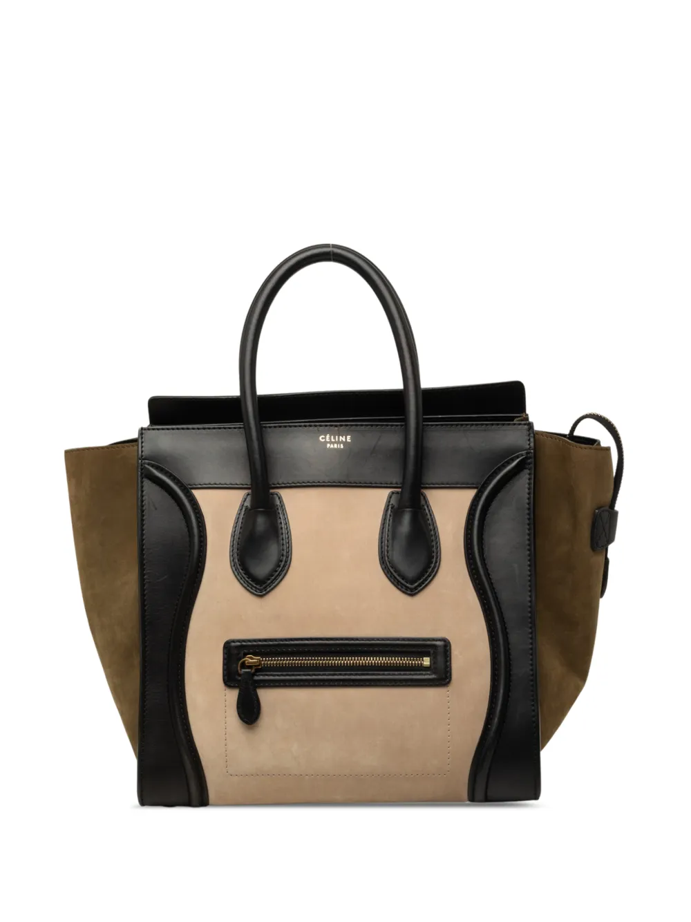 Celine Pre-Owned 2012 Mini Tricolor Nubuck and Calfskin Luggage tote bag - Neutrals