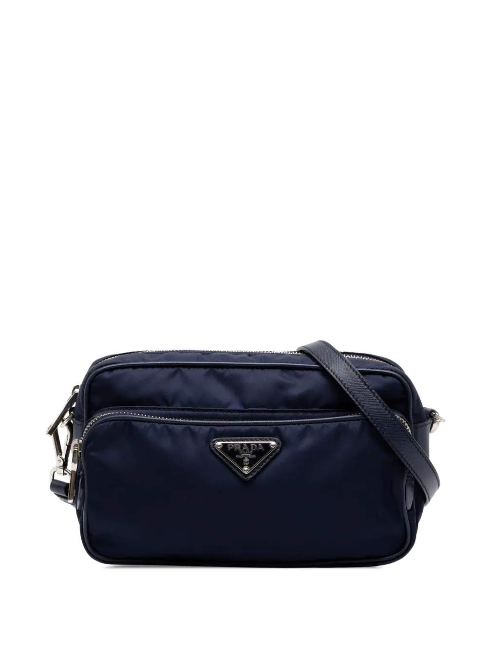 Prada Pre-Owned 2013-2026 Saffiano Trimmed Tessuto Camera Bag crossbody bag - Blu
