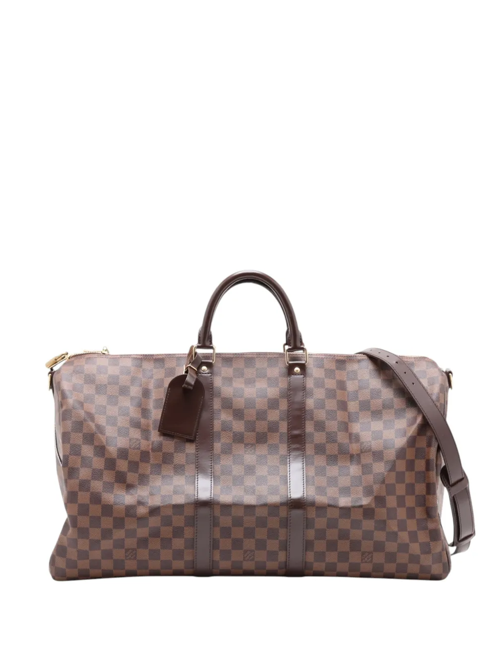Louis Vuitton Pre-Owned 2008 Damier Ebene Keepall Bandouliere 55 travel bag - Marrone
