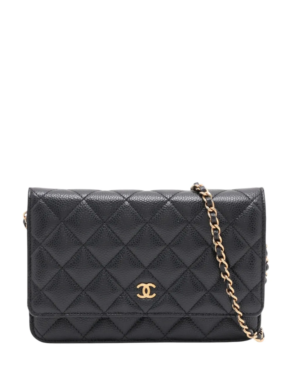 CHANEL Pre-Owned 2021-2026 CC Quilted Caviar Wallet on Chain crossbody bag - Black