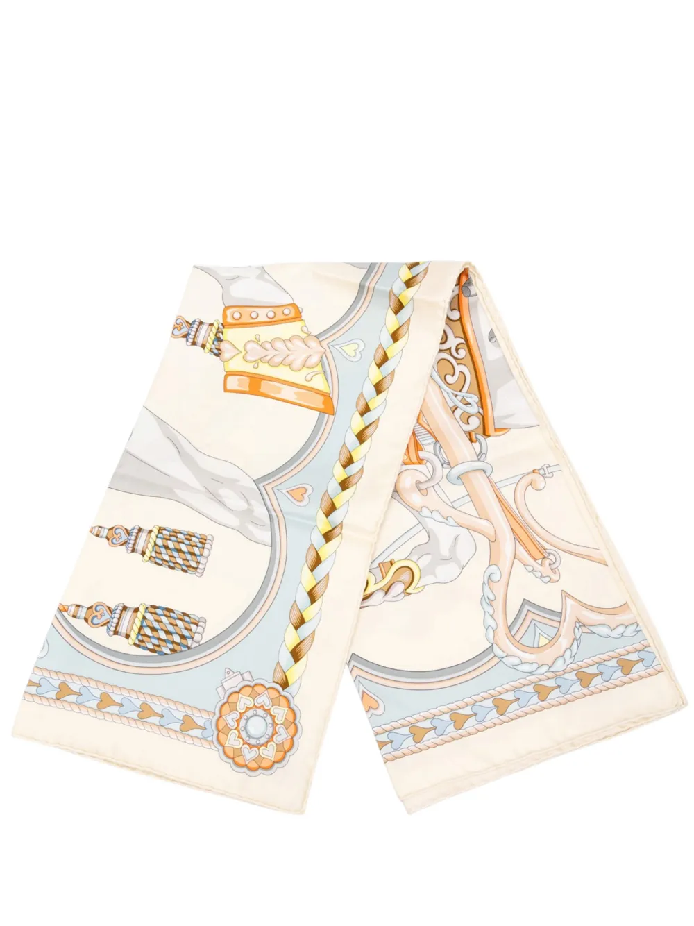 Hermès Pre-Owned 2000-2026 Harnais de Coeur Silk Scarf 90 scarves - Weiß