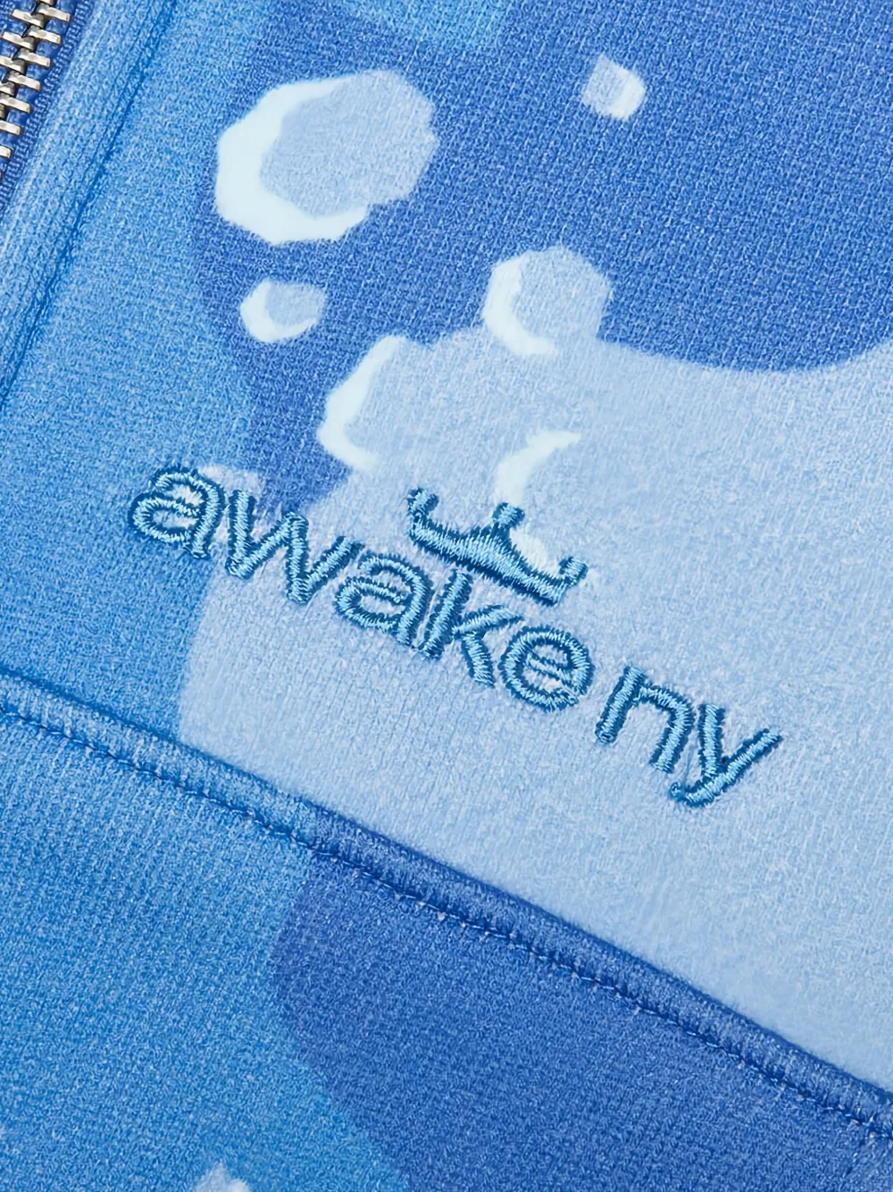 Awake NY Camo Crown logo-embroidered hoodie Blauw