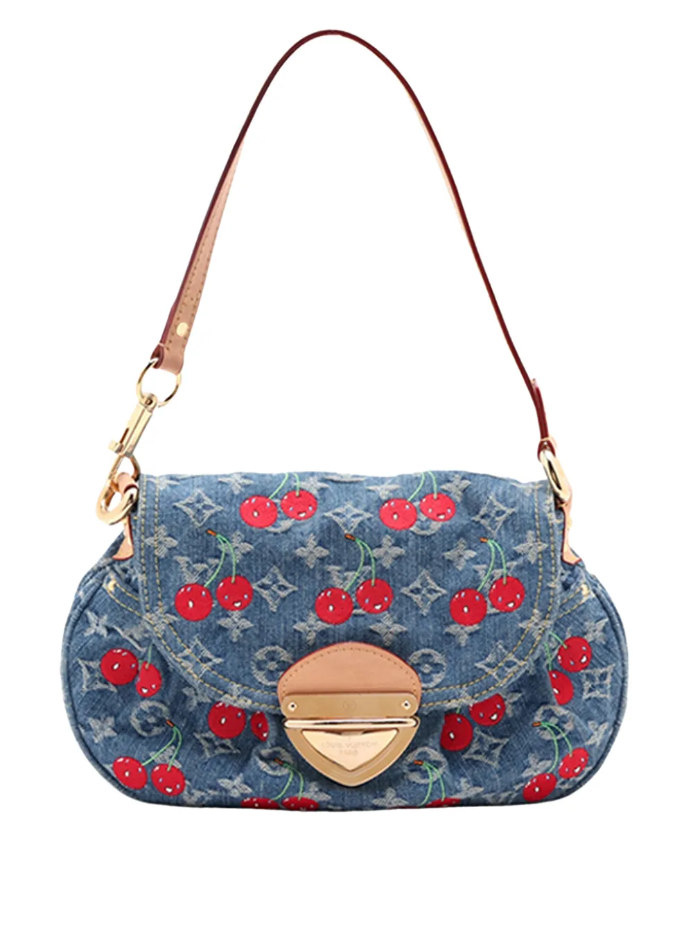 Louis Vuitton Pre-Owned 2010-2026 Takashi Murakami Monogram Denim Cherry Sunset shoulder bag - Blu