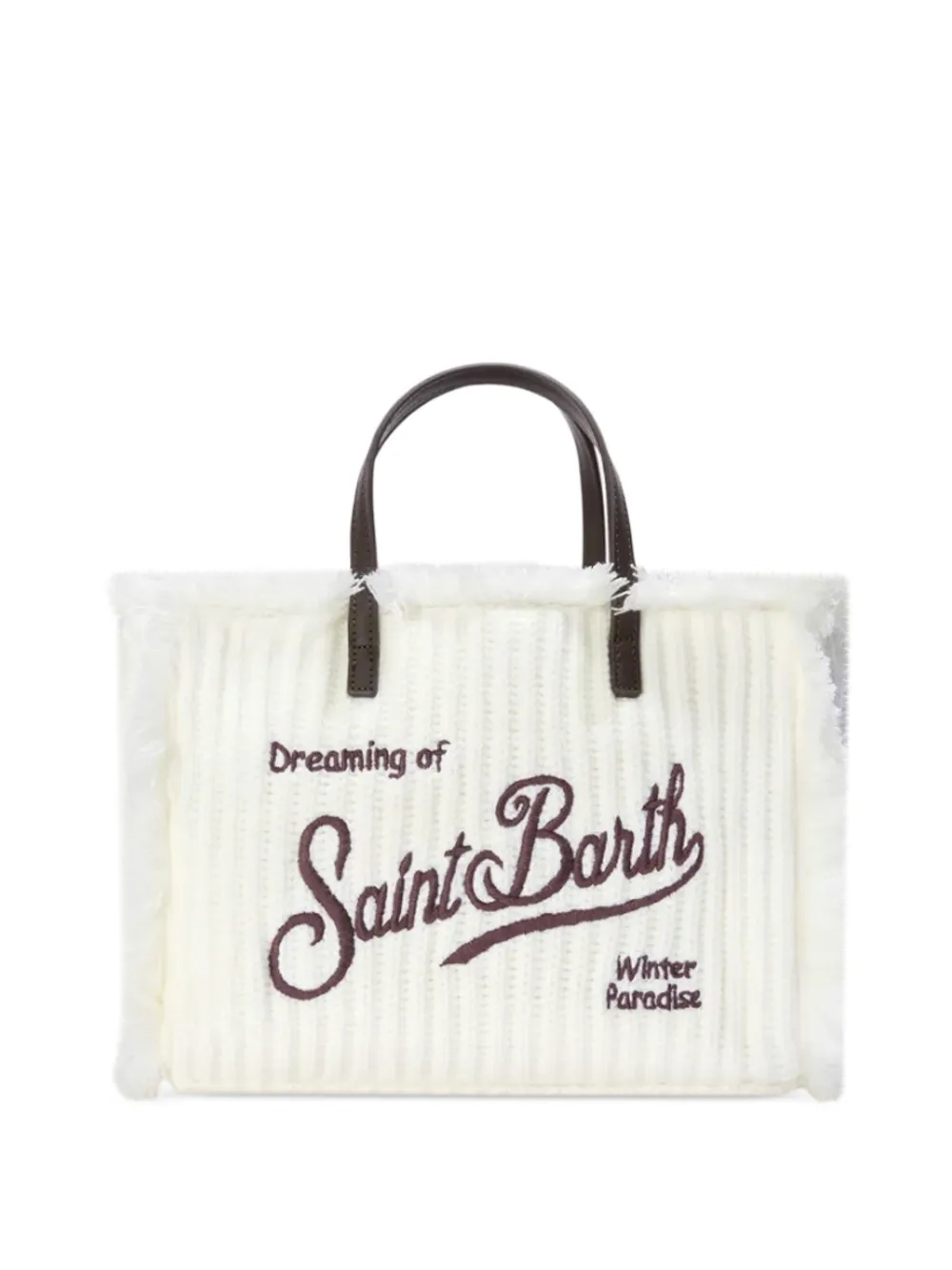 MC2 Saint Barth off white Colette bag with ribbed knit design