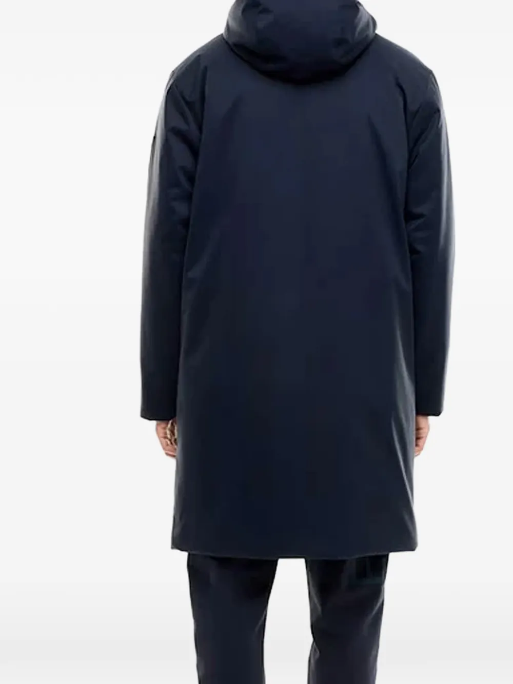 Ea7 Emporio Armani Caban hooded zip-up coat Blauw