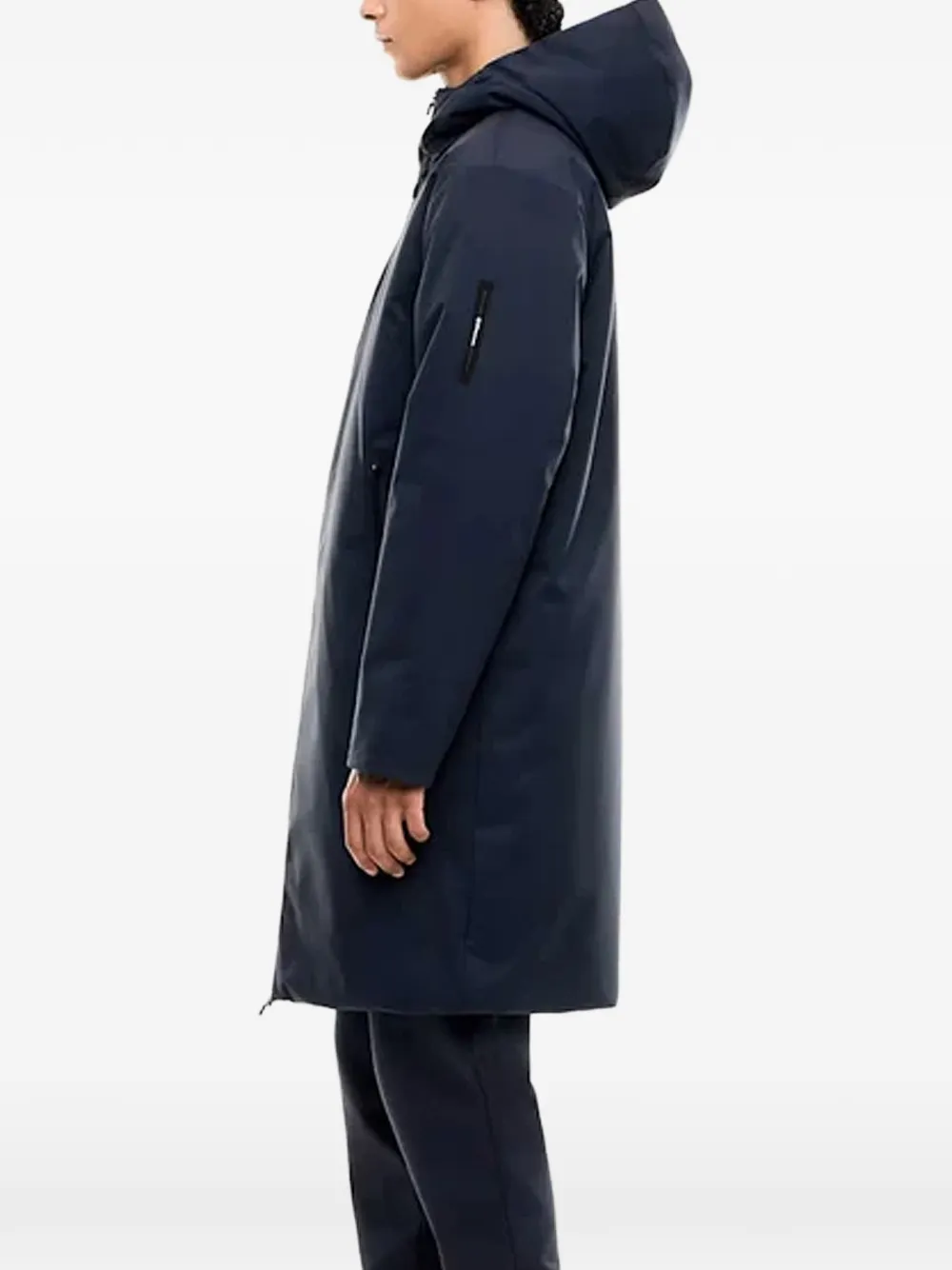 Ea7 Emporio Armani Caban hooded zip-up coat Blauw