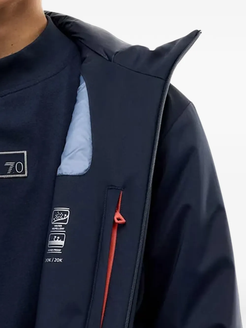 Ea7 Emporio Armani Caban hooded zip-up coat Blauw