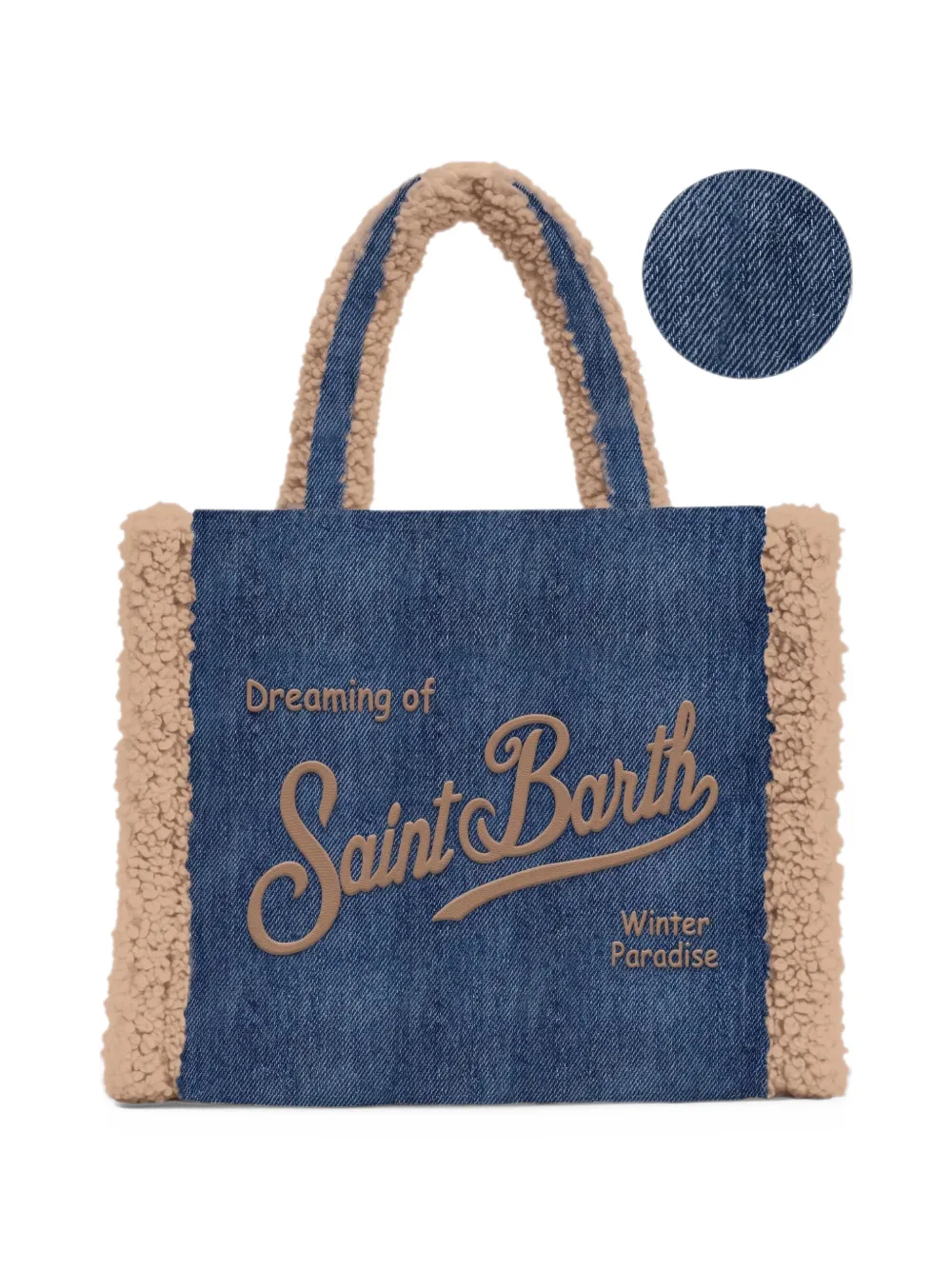 MC2 Saint Barth Colette shearling camel bag Blauw