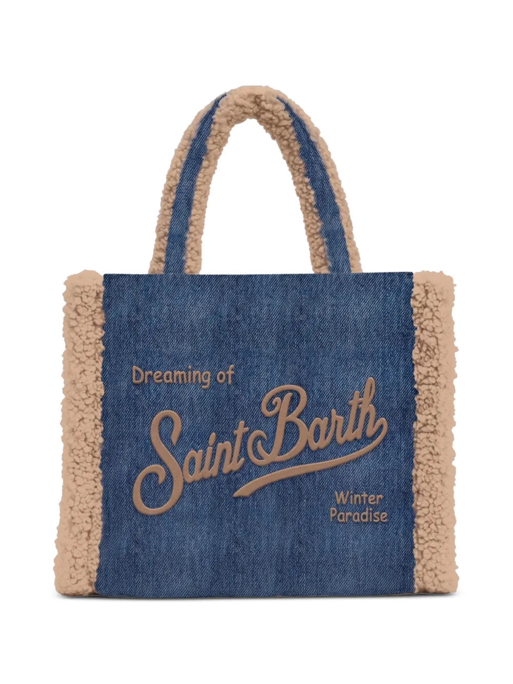 MC2 Saint Barth Colette shearling camel bag Blauw