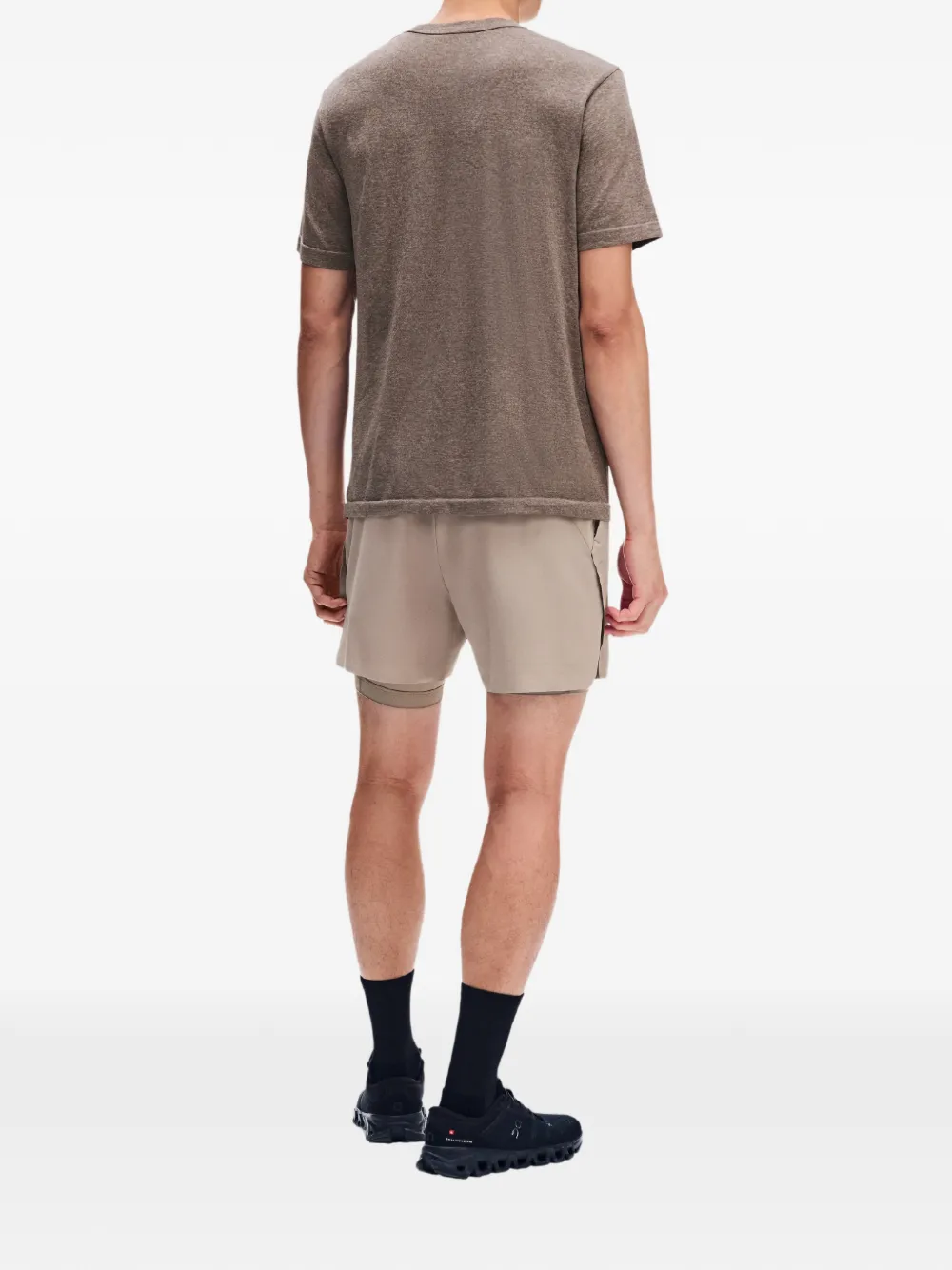 On Train 2-in-1 shorts Beige