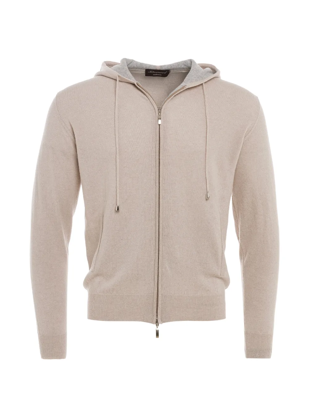 DORIANI zip-up knitted hoodie - Nude