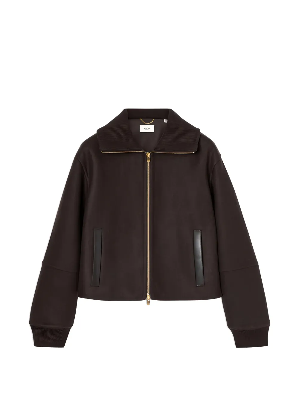 Agnona cropped double-face jacket - Braun