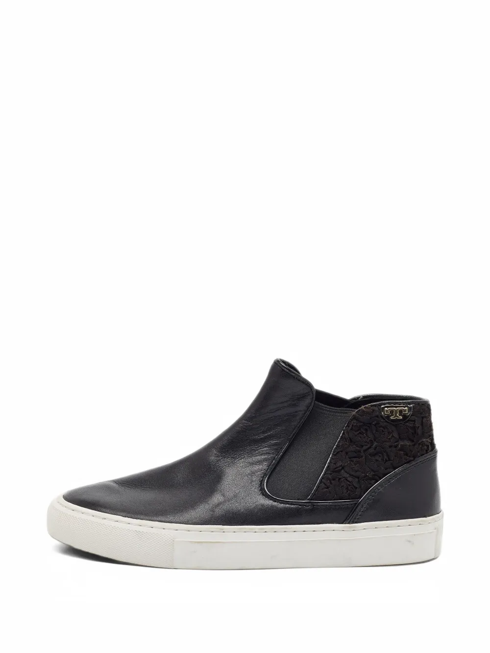Tory Burch floral high-top sneakers - Schwarz