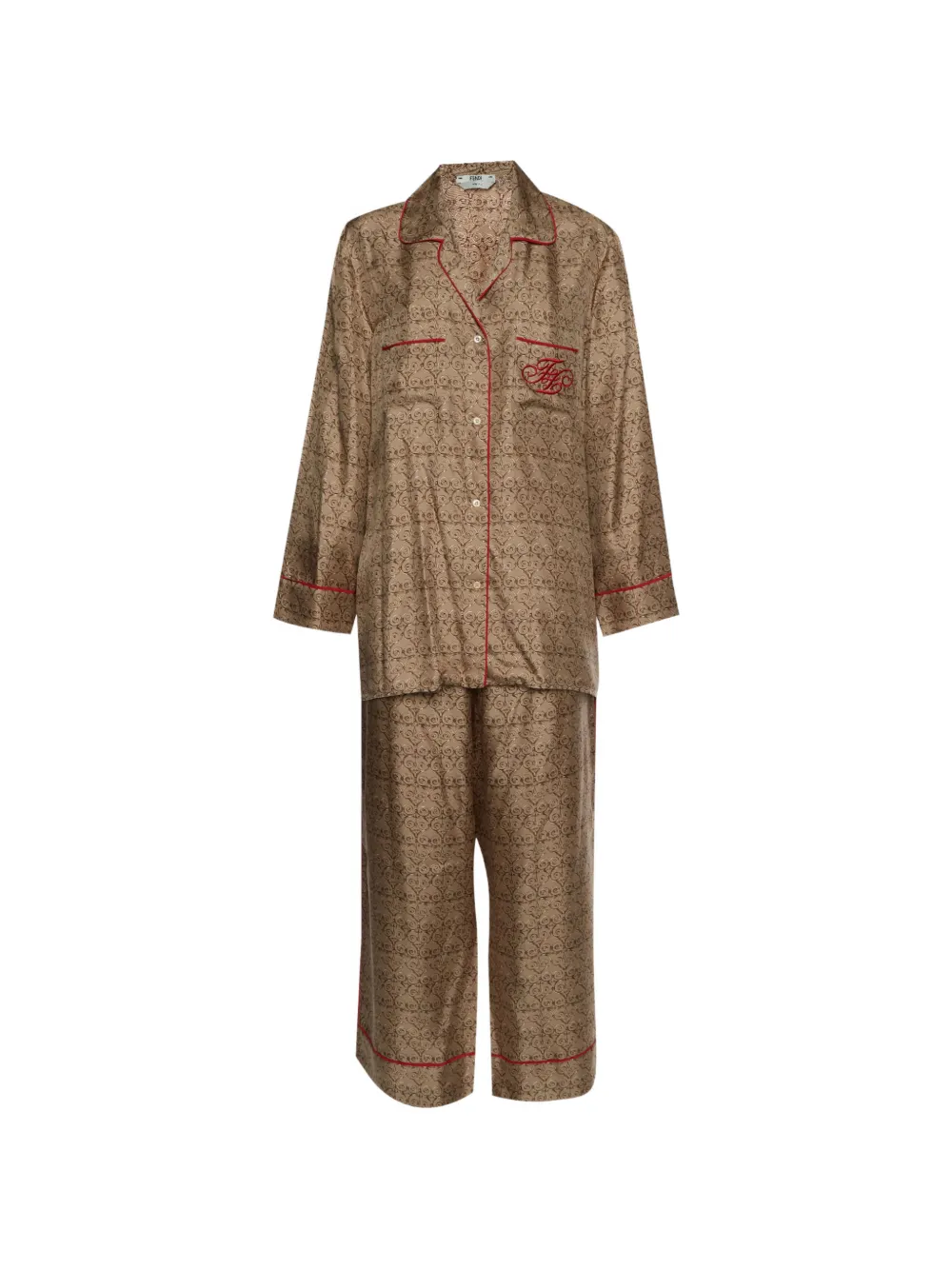 Fendi Pre-Owned Karligraphy piped pajamas - Marrone