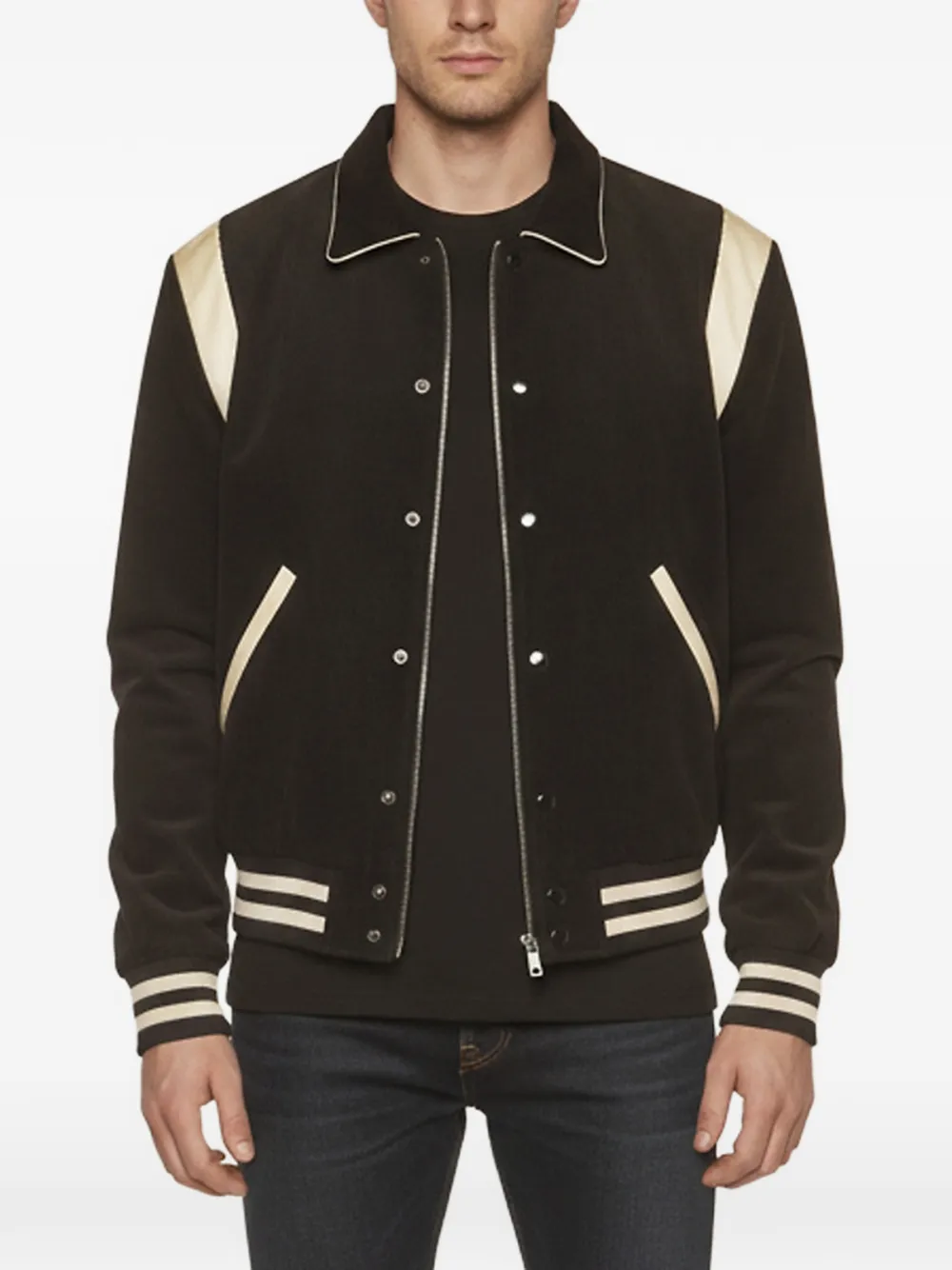 Celine Pre-Owned corduroy satin-trim teddy jacket - Schwarz