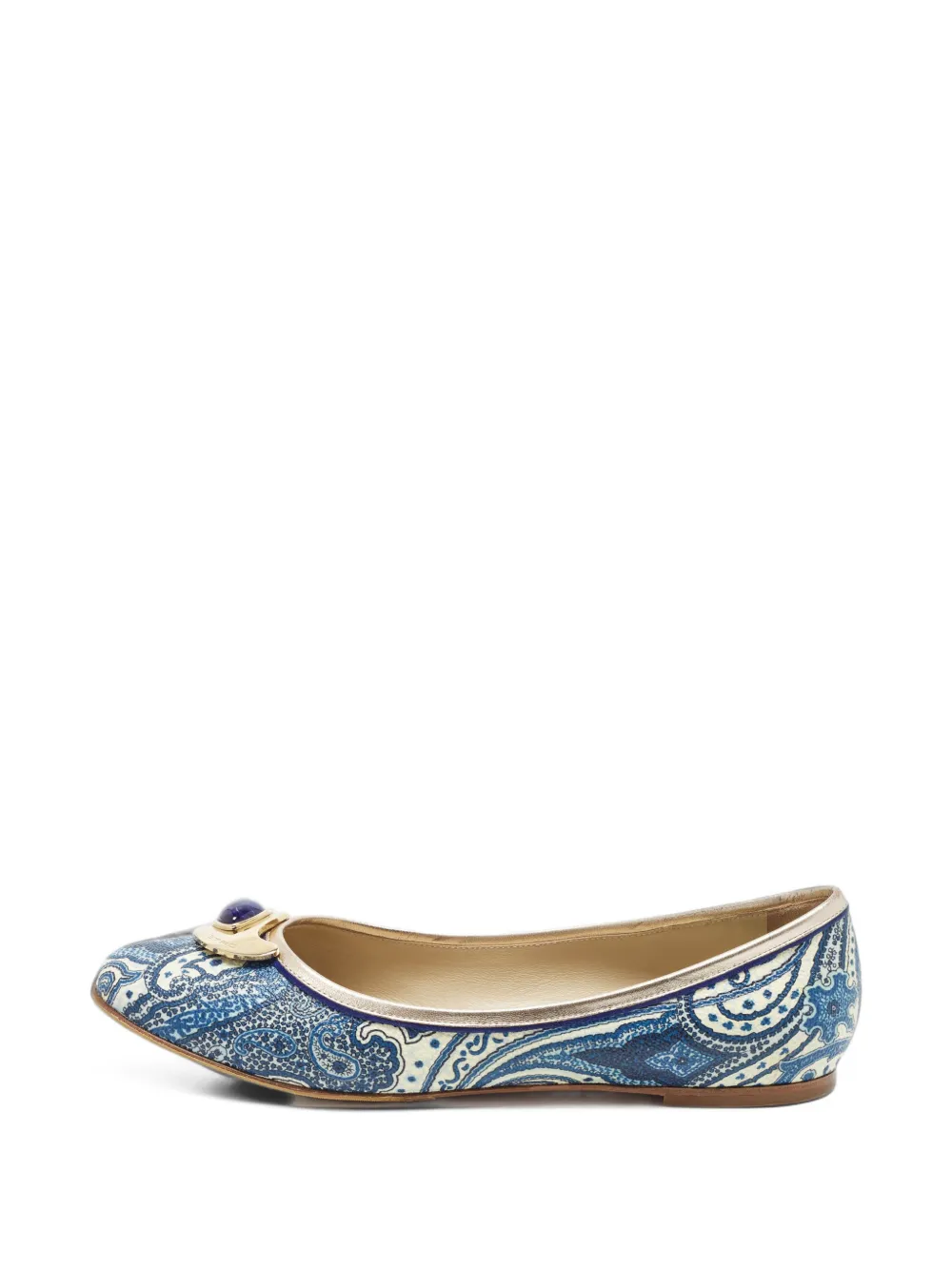 Etro Pre-Owned Paisley-print ballet flats - Blau