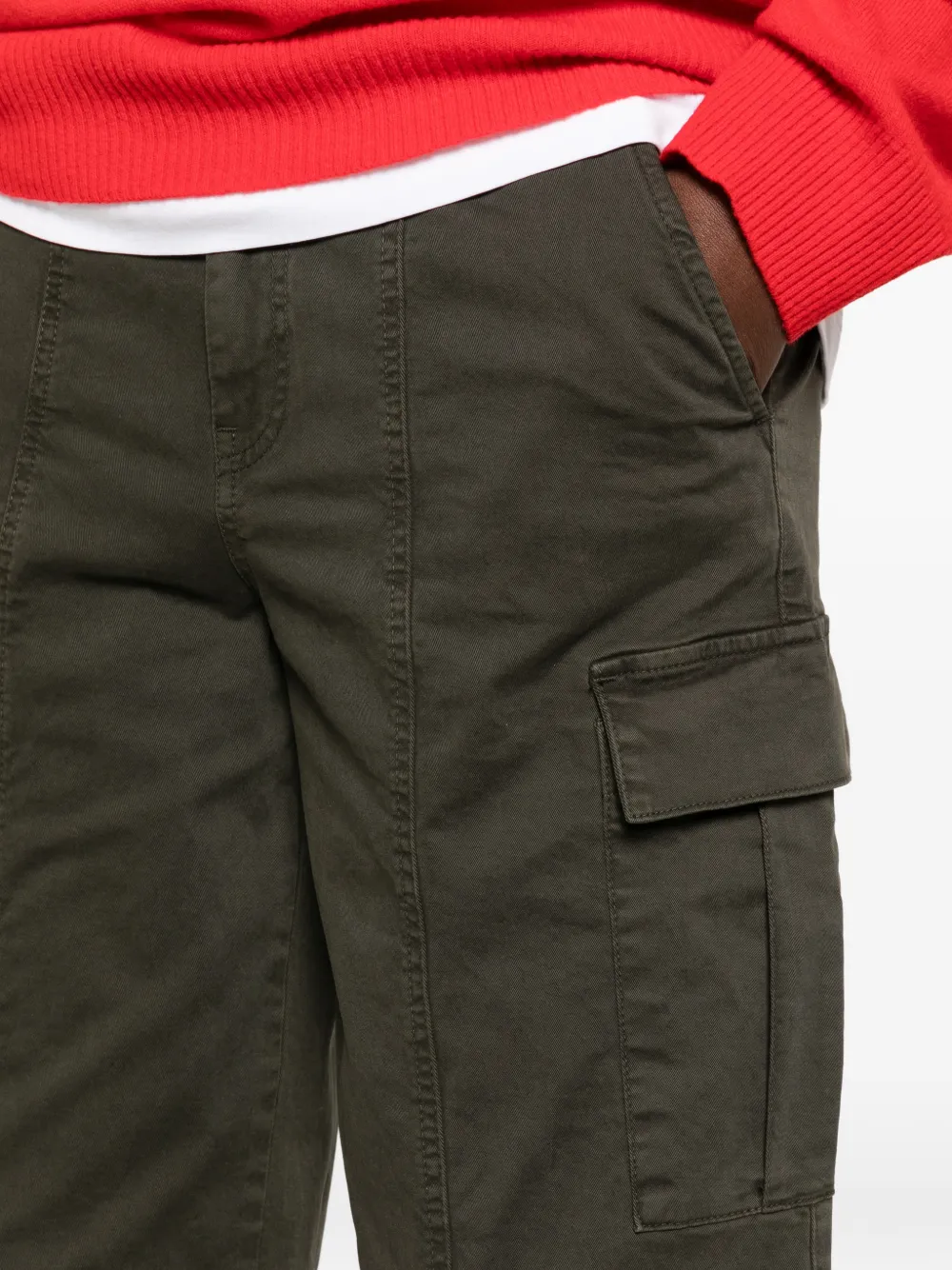 LOIS JEANS gabardine wide-leg cargo pants Groen
