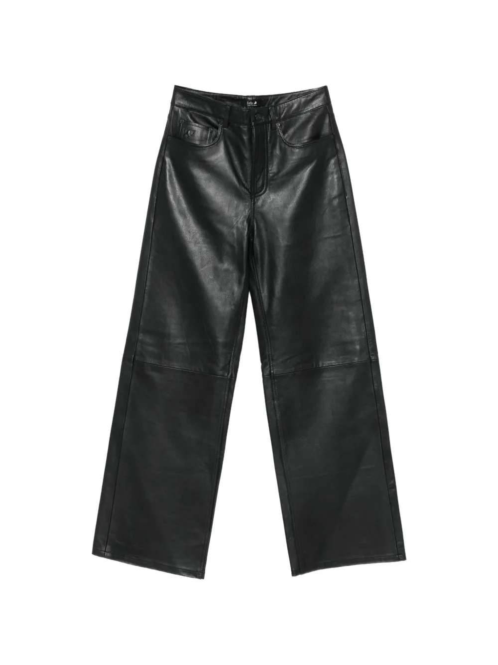 LOIS JEANS leather wide-leg trousers Zwart