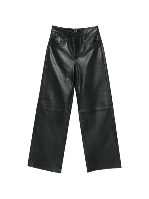 LOIS JEANS pantalon en cuir à coupe ample