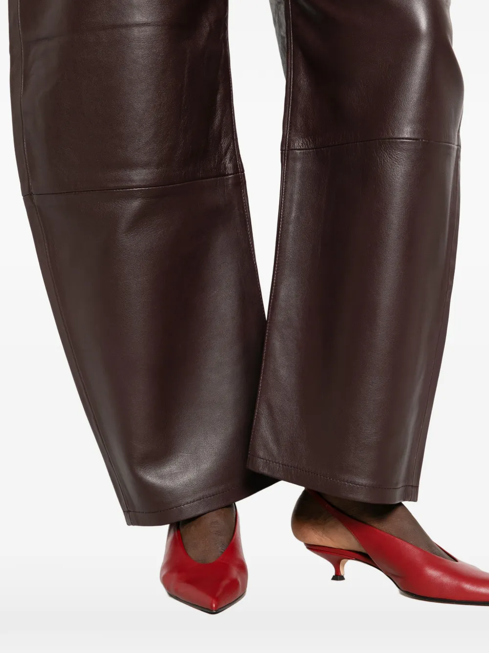 LOIS JEANS wide-leg leather trousers Bruin