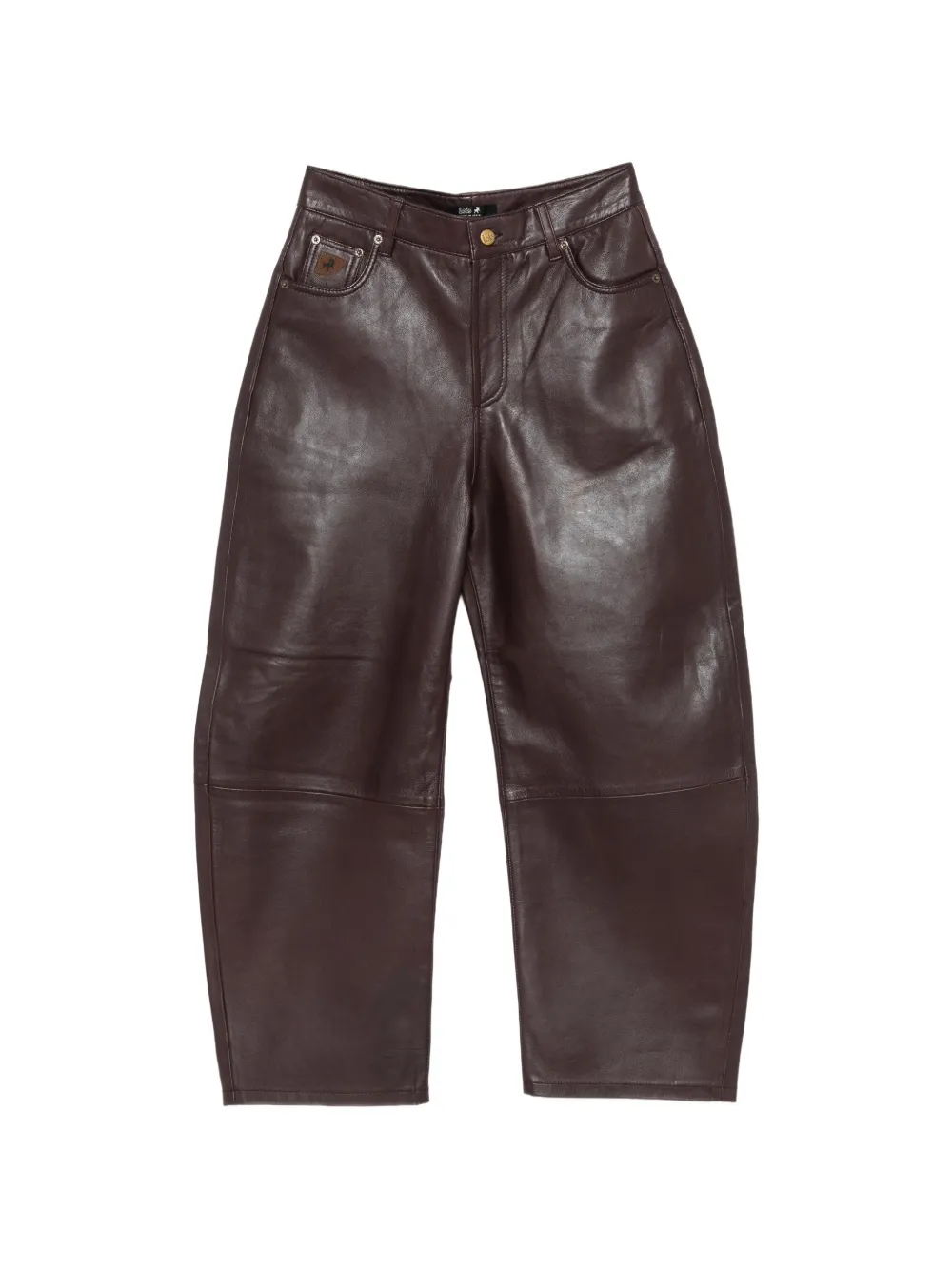 LOIS JEANS wide-leg leather trousers Bruin