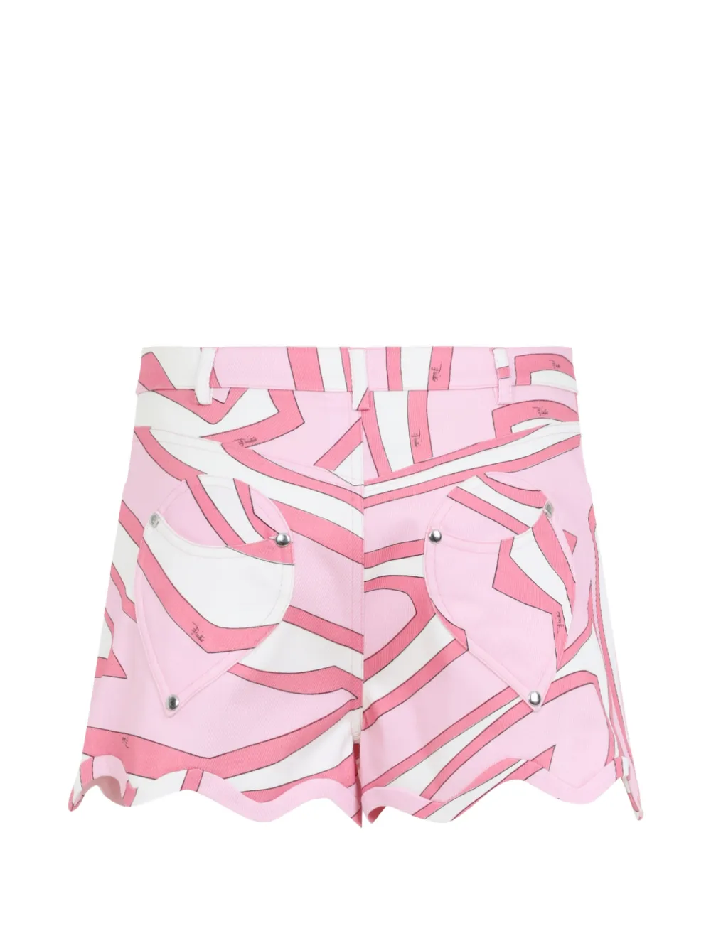 PUCCI Iride-print scalloped-hem shorts Roze