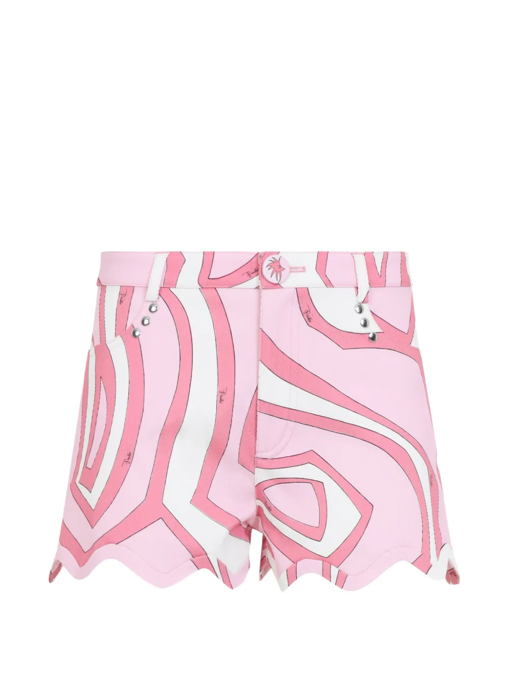 PUCCI Iride-print scalloped-hem shorts Roze