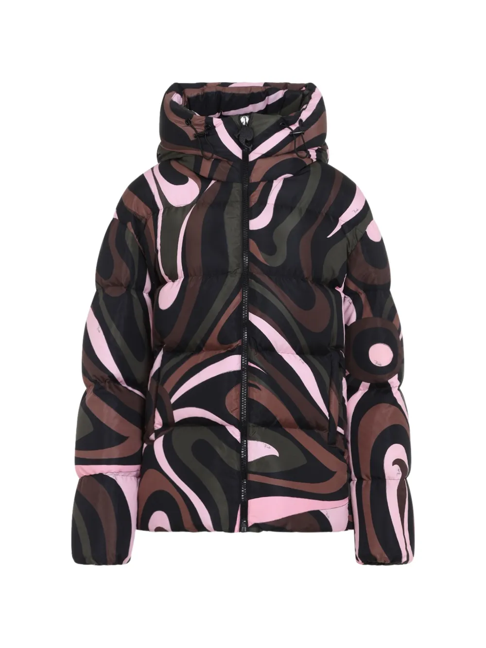PUCCI Iride-print puffer coat Zwart