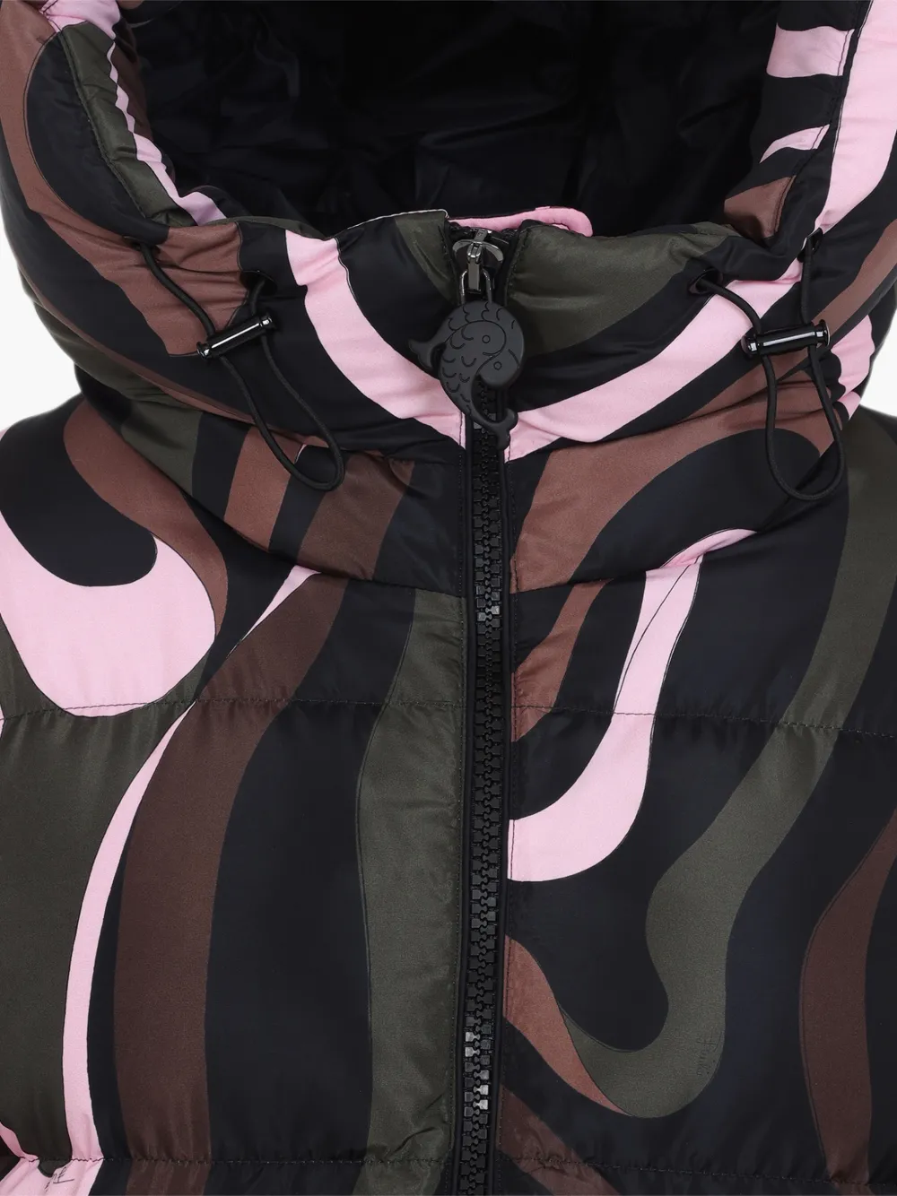 PUCCI Iride-print puffer coat Zwart