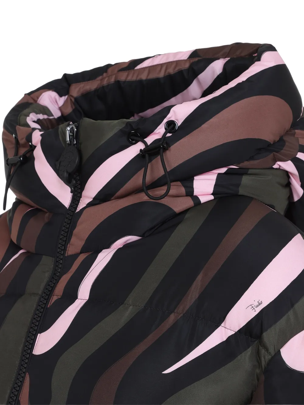 PUCCI Iride-print puffer coat Zwart