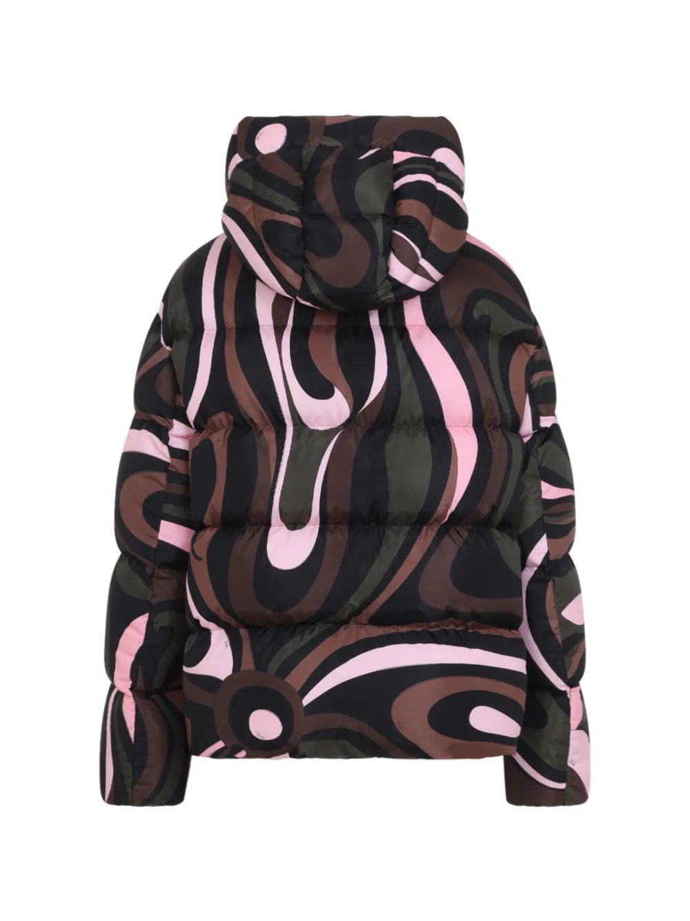 PUCCI Iride-print puffer coat Zwart