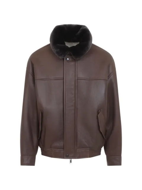 Yves Salomon shearling-collar leather jacket