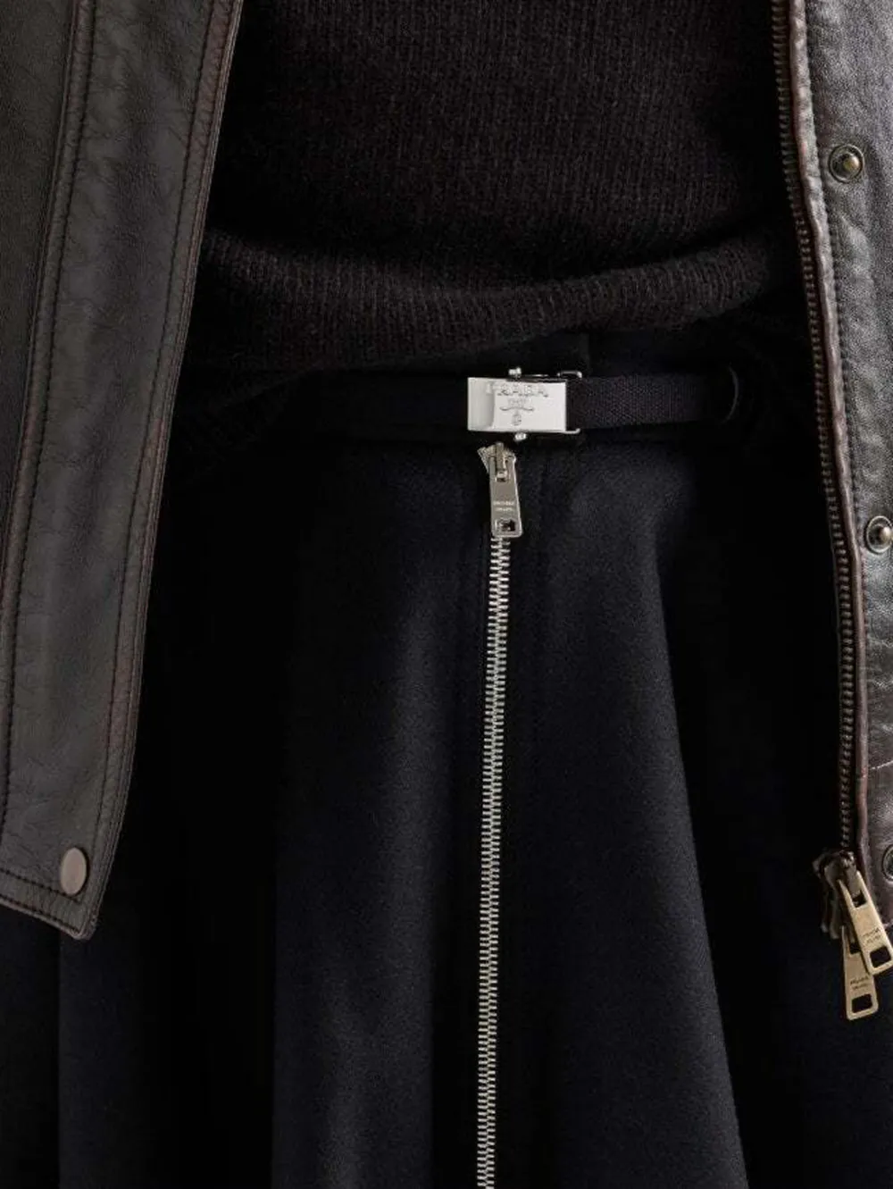 Prada re-wool skirt Zwart