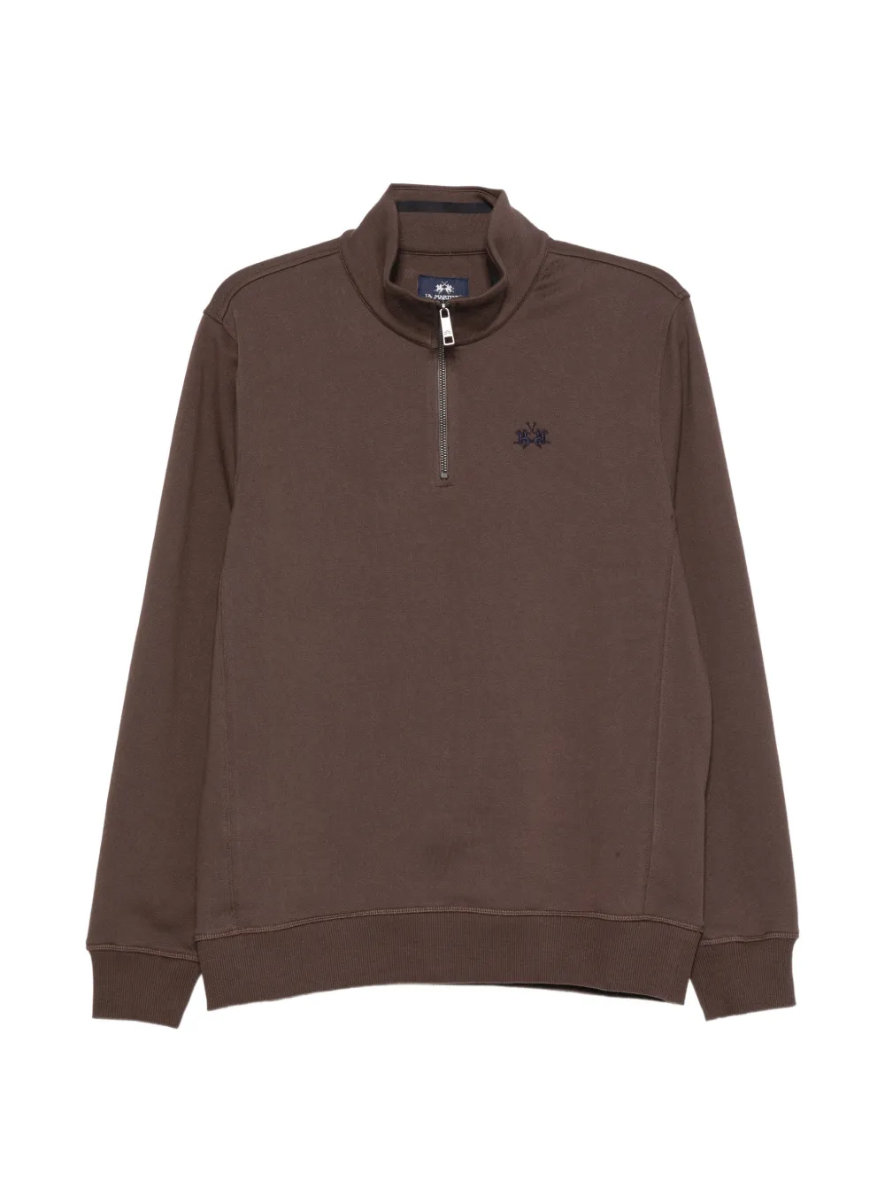 La Martina Sweater met halve rits Bruin
