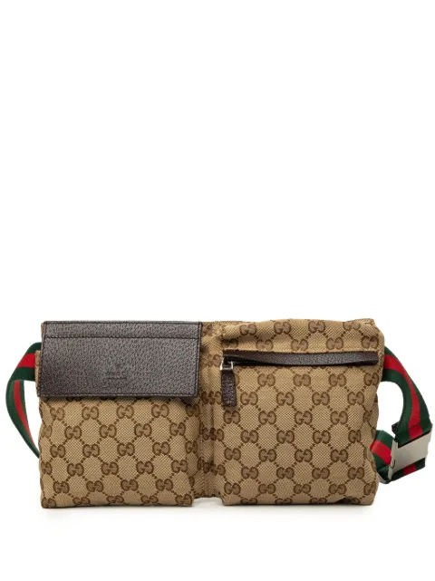 Gucci Pre-Owned 2000-2015 GG Canvas Web Double Pocket belt bag