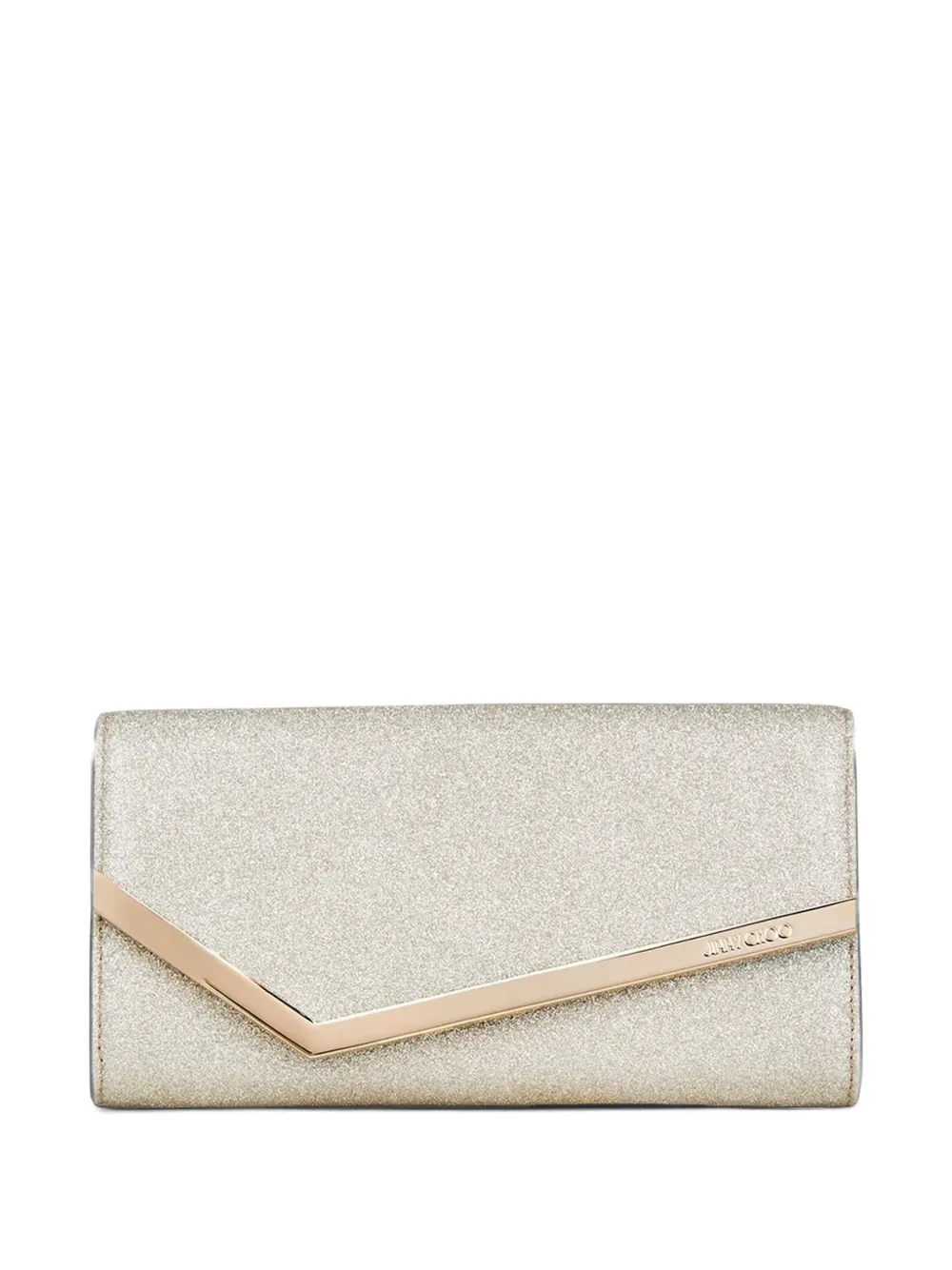 Jimmy Choo Emmie platinum ice dusty glitter clutch bag - Oro