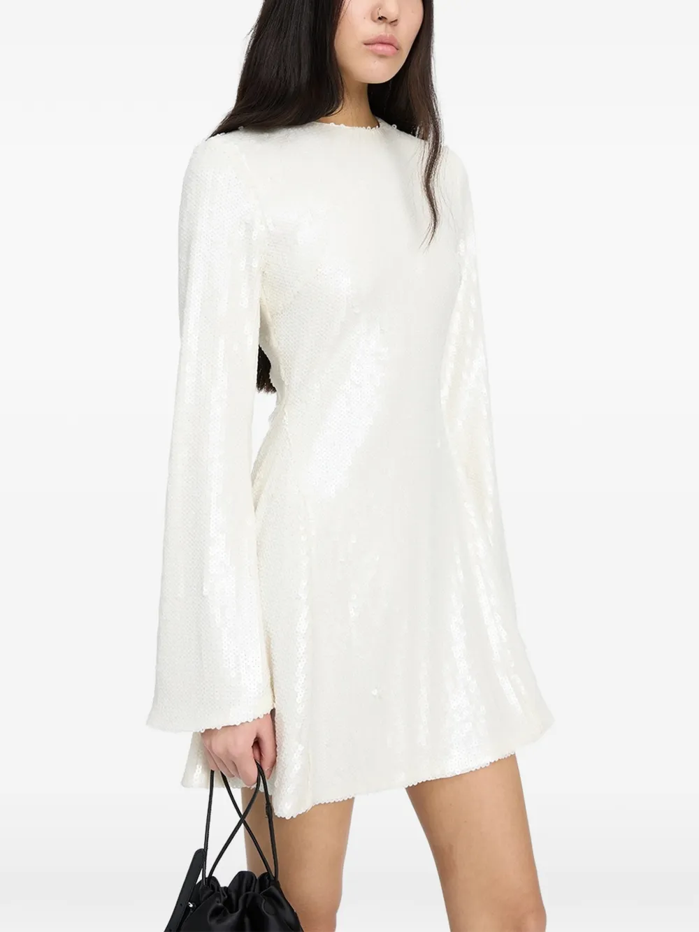 ROTATE BIRGER CHRISTENSEN sequin-embellished flared mini dress Wit