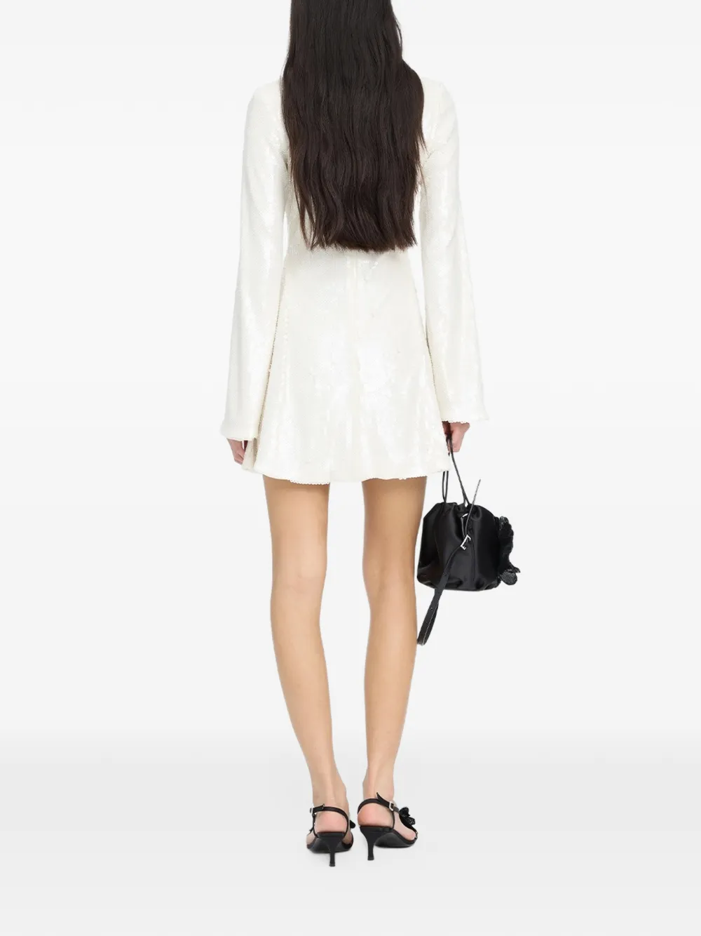 ROTATE BIRGER CHRISTENSEN sequin-embellished flared mini dress Wit