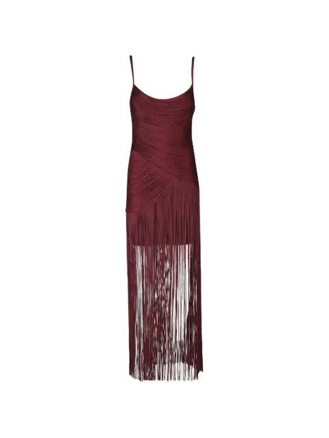 Hervé Léger The Carly fringed ruched maxi dress