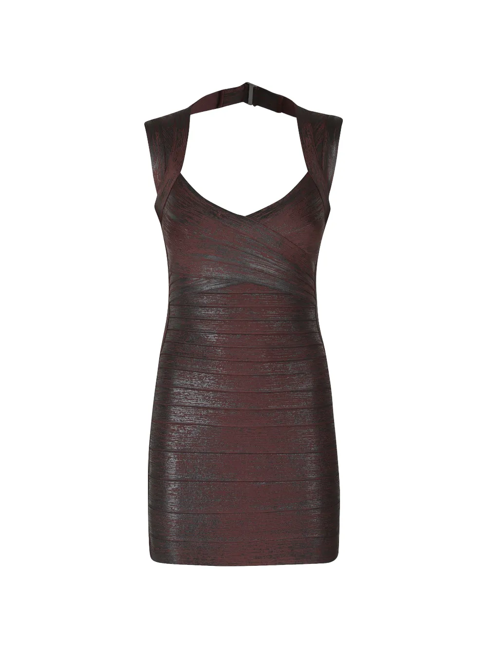 Hervé Léger The Metallic Jamie bandage-effect halterneck mini dress - Red