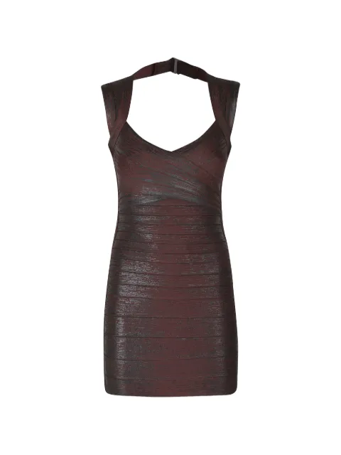 Hervé Léger The Metallic Jamie bandage-effect halterneck mini dress